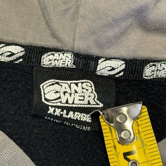 Answer Racing Hoodie Mens 2XL Black Y2k Sweatshirt Motocross - Picture 12 of 14